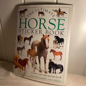 90s DK The Ultimate Horse Sticker picture activity Book reusable stickers USED